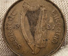 Ireland 1937 1/4d Farthing Coin