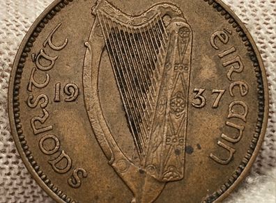 Ireland 1937 1/4d Farthing Coin