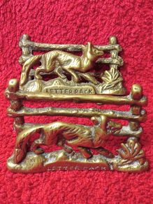 Vintage  Brass Letter Rack  x 2