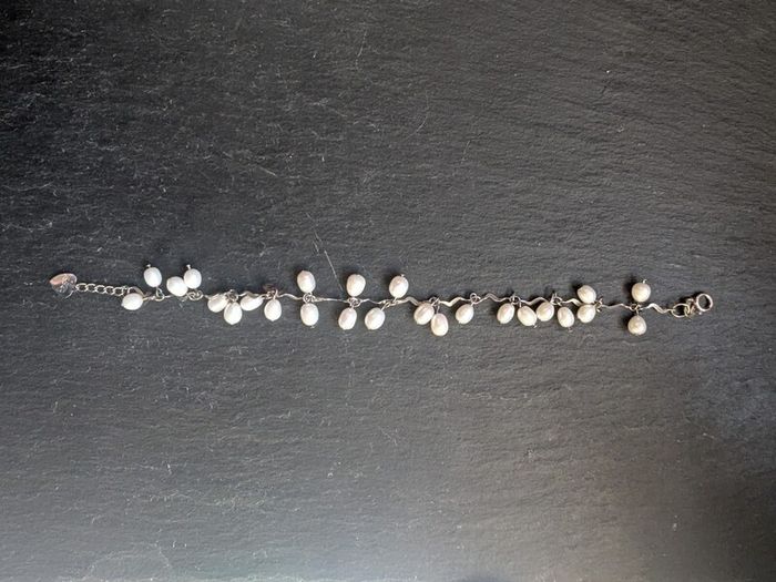 River pearl and silver women bracelet