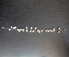 River pearl and silver women bracelet