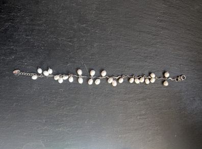River pearl and silver women bracelet