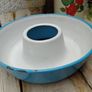 vintage blue enamel tins, Bundt tin, Glud and Marstrand Image 8