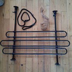 Adjustable dog car grid muzzle and lead