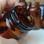 485 - Set of 5 Vintage Brown Amber Glass Screw Top Collectible Decorative Bottles Image 4