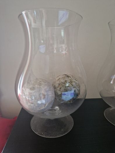 2 Large Delicate Glass Vases