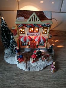 Ceramic Flower Shop Scene