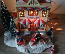 Ceramic Flower Shop Scene