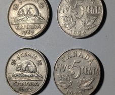 Canada 4 x 5 cent coins