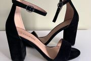 Size 7 Ladies Black Suede Heels by Boohoo