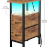 Slim Bedside Table Set of 2 with Charging Station Image 2