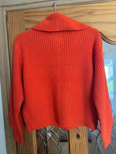 Vero Moda VMLEA LS TIE V-NECK Pullover FR Tangerine Tango / orange  size S UK12 EU40 Postage included
