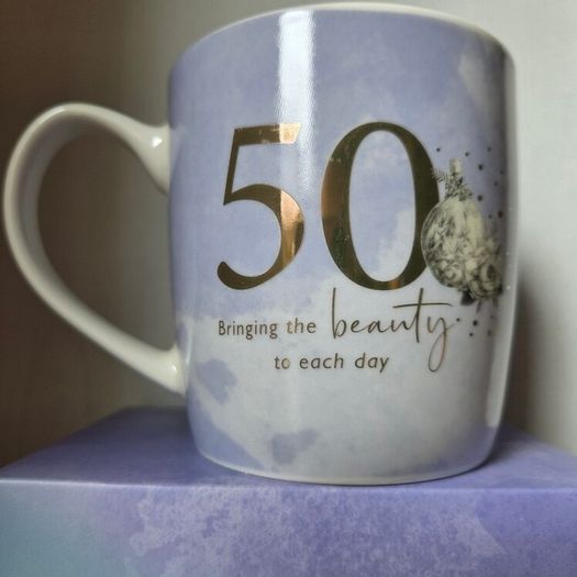 Brand new 50th birthday mug in a box