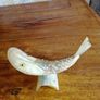 Vintage Carved Horn Fish Image 5