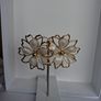 Gold & Cream Sakura Blossom Floral Statement Earrings Image 6