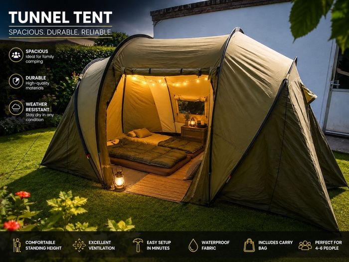 Large Tunnel Tent for 4 people