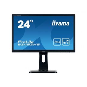 Iiyama ProLite B2482HS-B1 - LED monitor - 24 Inches (24 Inches viewable) - 1920 x 1080 Full HD (1080p) 1 ms - HDMI, DVI, VGA - speakers - black