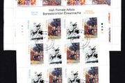 2005 Ireland Irish Female Artists Commemorative Stamp Sheetlet Plate 1B1B1B1B Fine Used with Dublin cancel of 24th February 2005 (Frist day of issued) on envelope extract.