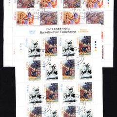 2005 Ireland Irish Female Artists Commemorative Stamp Sheetlet Plate 1B1B1B1B Fine Used with Dublin cancel of 24th February 2005 (Frist day of issued) on envelope extract.