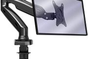 PC Monitor Arm, Ergonomic Height Assisted Gas Powered Full Motion Single Arm Desktop Clamp Mount for 17-27inch Screens Adjustable Tilt Swivel VESA 75mm and 100mm Weight 2kg to 6.5kg