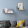 2 Wall Mounted Floating Shelves Set Wood Wall Mounted Shelf Metal Frame Storage Shelves Display Racks Home Decor Rustic for Bedroom, Bathroom, Living Room, Kitchen, Office Image 4