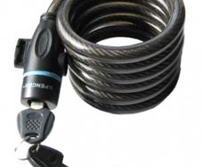 Cable bike lock with keys.