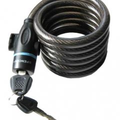 Cable bike lock with keys.