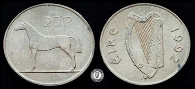 [#472] - Ireland 1992 | 20p | 20 Pence | Horse | KM.25