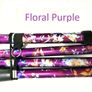 Folding Walking Stick, Purple Floral Image 2