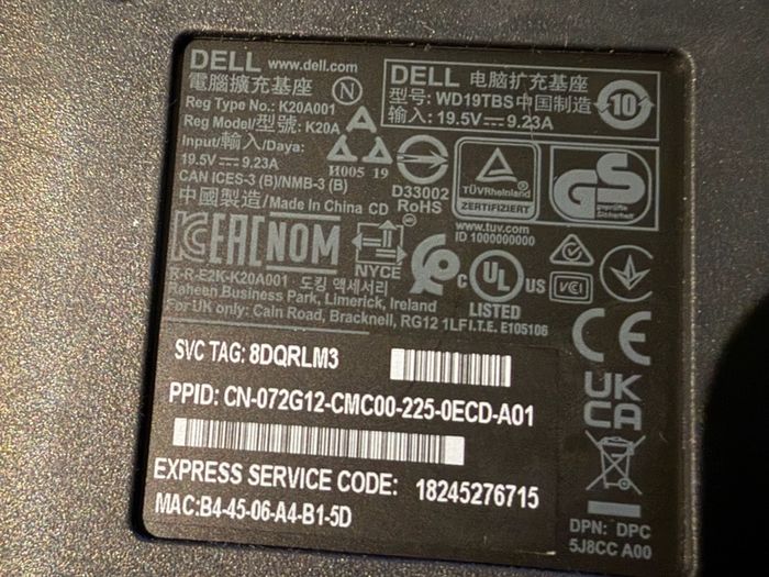 Laptop Docking Station WD19TBS