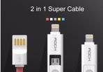 2 in 1 usb cable for iphone and samsung, htc Android phones . Iphone lightning cable