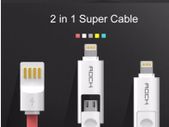 2 in 1 usb cable for iphone and samsung, htc Android phones . Iphone lightning cable