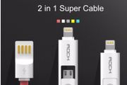 2 in 1 usb cable for iphone and samsung, htc Android phones . Iphone lightning cable