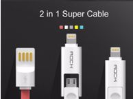 main image for ad 2 in 1 usb cable for iphone and samsung, htc Android phones . Iphone lightning cable