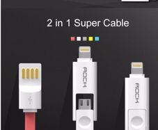 2 in 1 usb cable for iphone and samsung, htc Android phones . Iphone lightning cable