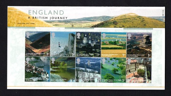 2006 Great Britain England A British Journey Landscapes Commemorative Stamps Presentation Pack