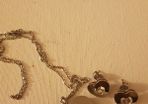 Heart necklace and earrings