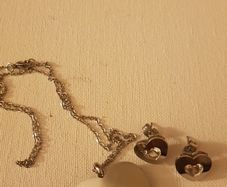 Heart necklace and earrings
