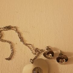Heart necklace and earrings