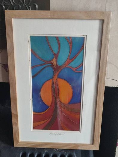 Tree of Life hand painted on Silk