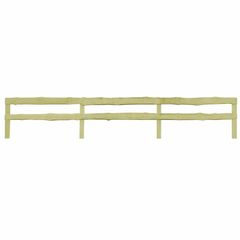 2 pcs 2-Rail Garden Fences Impregnated Pinewood 510x90 cm