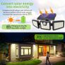Solar Lights Outdoor 3 Heads, Claoner Upgraded 128 LED Solar Motion Sensor Security Light with 360 Degree Wide Lighting Angle, Easy to Install, IP65 Waterproof Durable Solar Powered Flood Lights for Outside (FREE POSTAGE) Image 2