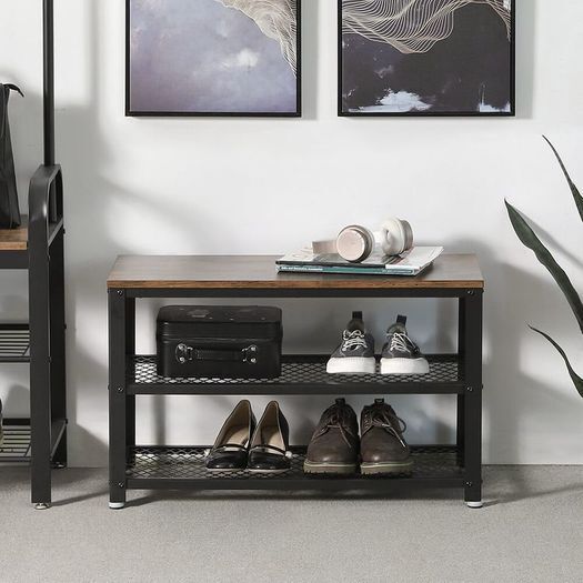 Industrial Design Shoe Bench & Shelf
