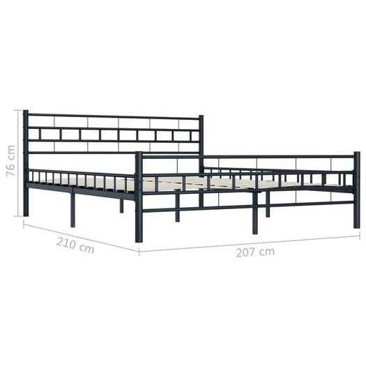 Bed Frame Black Steel 200x200 cm