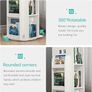 3-Tier Rotary Bookshelf Childrens Bookcases 360 Rotating Storage Display Rack Floor Standing Swivel Bookcase for Bedroom Living Room Study Office White Image 7