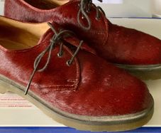 Dr Martens / Docs Size 5 , 1461 Pony Hair Shoes in Cherry Red Colourway 10078