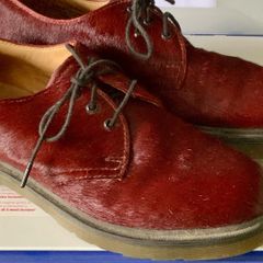 Dr Martens / Docs Size 5 , 1461 Pony Hair Shoes in Cherry Red Colourway 10078