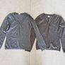 Two light v-neck jumpers from Camaieu grey & brown marl slim fit size. S/M Image 2