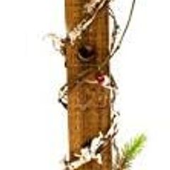 Snow Topped Wooden Lamppost