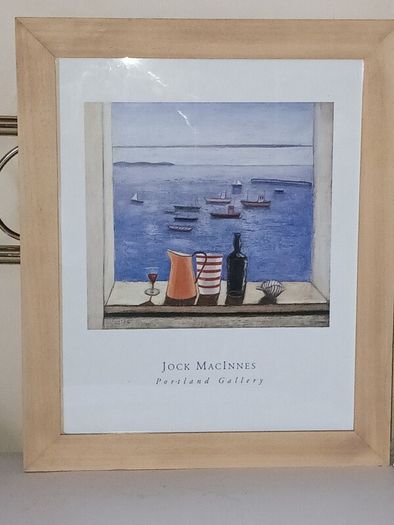 picture promotional exhibition poster  for Scottish artist  Jock MacInnes framed with glass